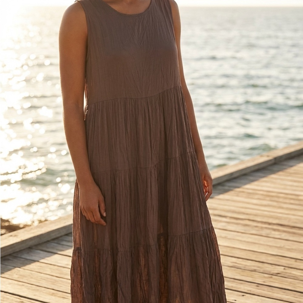 Elegant Brown Maxi Dress